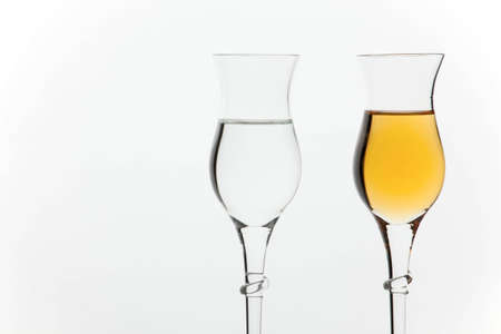 Two different kinds of italian grappaの写真素材