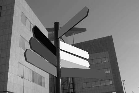Office building with blank signs ready for additional informationの写真素材