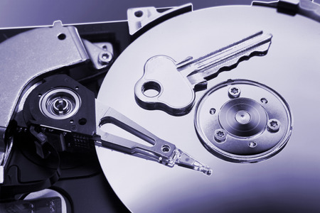 Key on computer hard-drive