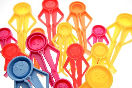 Plastic peg peopleの写真素材