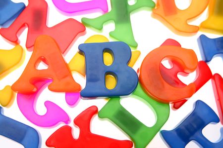 Alphabet letters over white