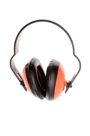 Ear protectors over whiteの写真素材