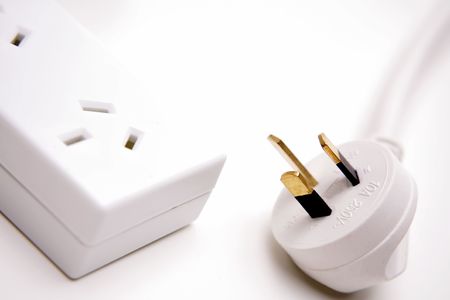 Electrical plug and power-boardの写真素材