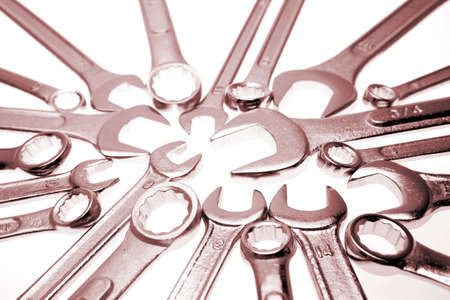 Spanners on whiteの写真素材