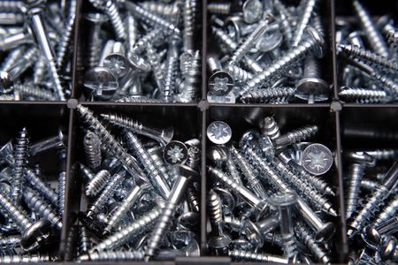 Screws in plastic boxの写真素材