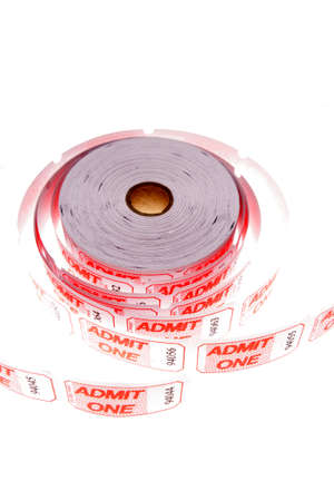 Admit one tickets over whiteの写真素材