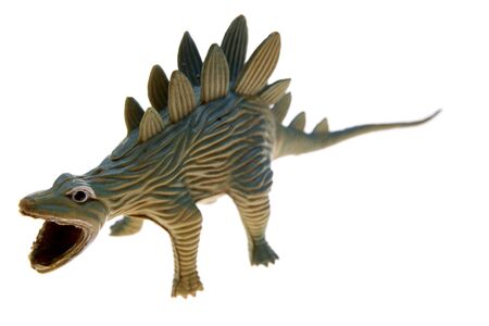 Plastic dinosaur isolated over white backgroundの写真素材