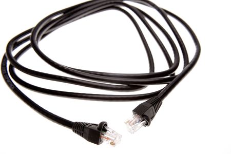 Plugs and cables on white