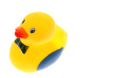 Rubber duck on white backgroundの写真素材