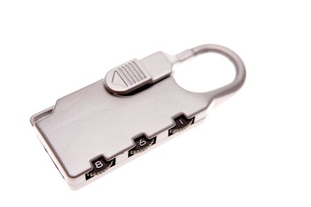 Combination padlock isolated on white background
