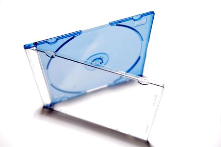 Compact disc case on white