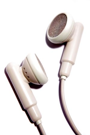 Earphones on white background