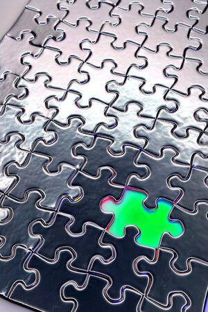 Piece missing from jigsaw puzzleの写真素材