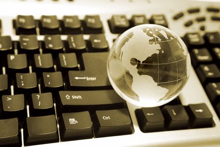 Globe on keyboard