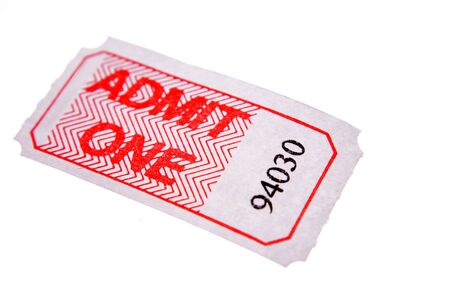 Admission ticket isolated on whiteの写真素材