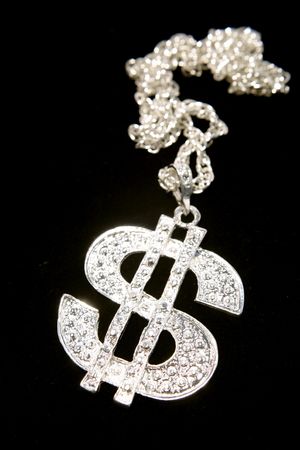 Silver dollar-symbol necklaceの写真素材