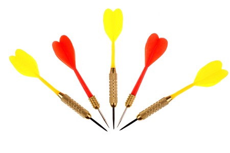 Darts isolated on white backgroundの写真素材