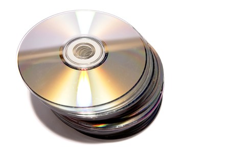 Compact discs on whiteの写真素材