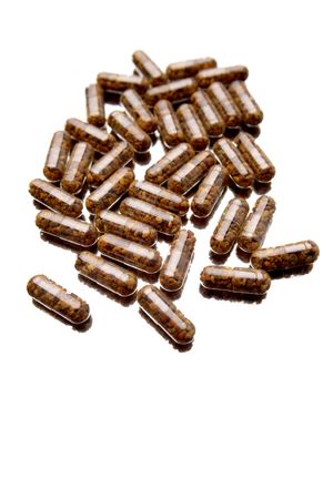 Capsules isolated on white backgroundの写真素材