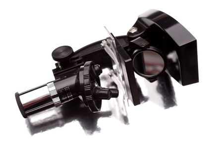 Microscope isolated over white background