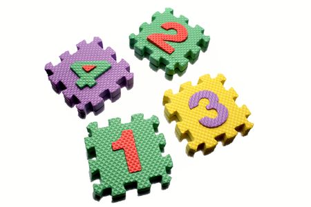 Number learning blocks on white