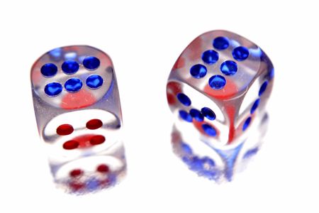 Two dice isolated over white