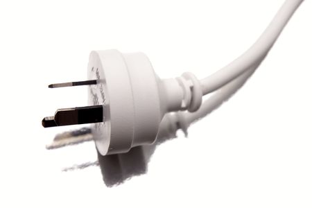 Electrical plug on white backgroundの写真素材
