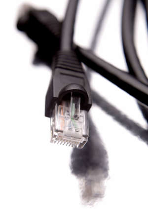 Plug and cable on white
