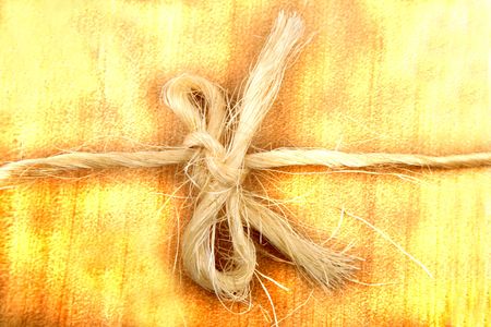 Bow tied in ropeの写真素材