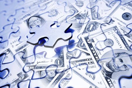 Financial puzzle の写真素材