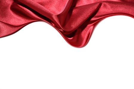 Silk flowing on white background. Copy space.の写真素材