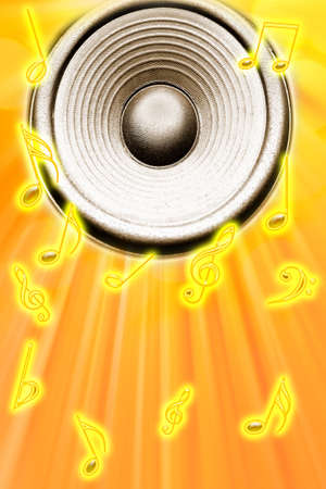 Loud speaker and music notes.の写真素材