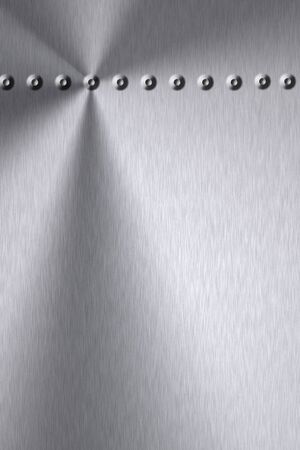 Rivets in brushed steel background. Copy spaceの写真素材