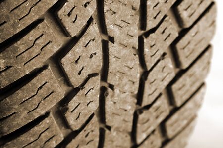 Closeup of tread on tire  