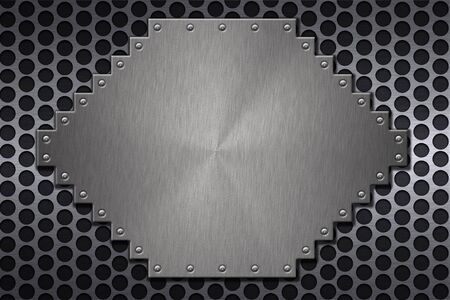 Rivets in steel background. Copy spaceの写真素材