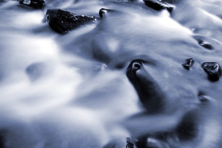 Beautiful stream flowing in motion. Natural background