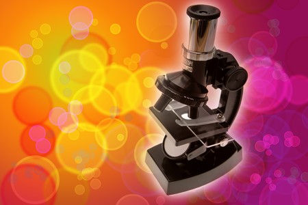 Microscope on colorful background   