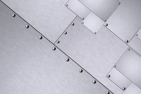 Rivets in sheets of steel の写真素材