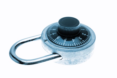 Combination padlock isolated over white 