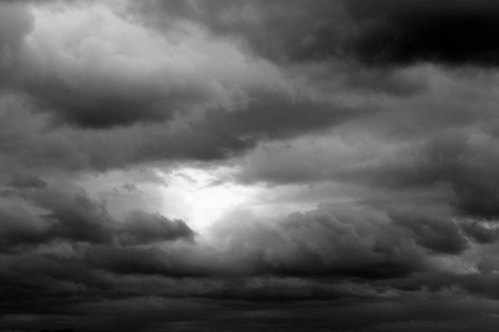 Dark ominous clouds. Dramatic sky.