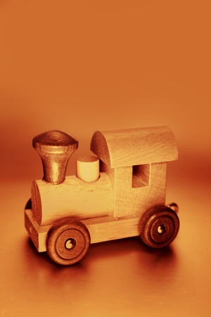 Wooden toy trainの写真素材