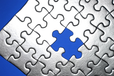 Piece missing from jigsaw puzzleの写真素材