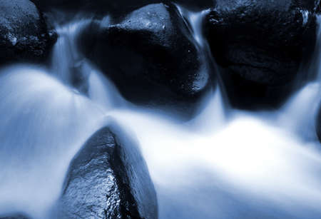 Water flowing over rocks