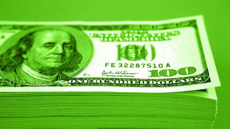 Pile of American banknotesの写真素材