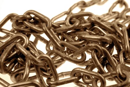 Closeup of chainlinksの写真素材