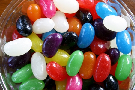 Closeup of colorful candy beansの写真素材