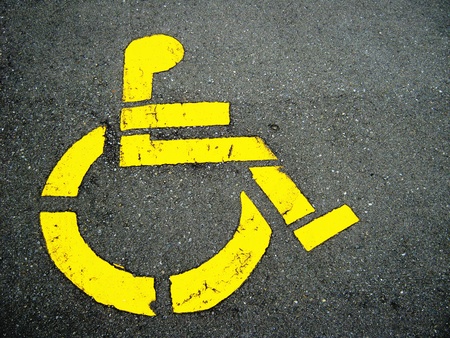 Handicapped symbol on parking spaceの写真素材