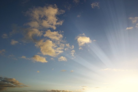 Bright sunset sky. Copy spaceの写真素材