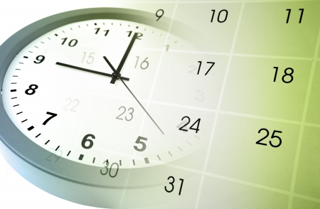 Clock face and calendar composite Clock face and calendar composite