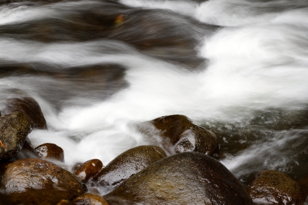 Stream flowing over rocksの写真素材